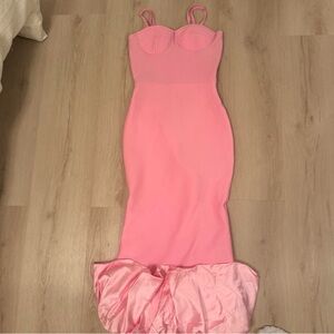 Elegant Pink Strapless Dress